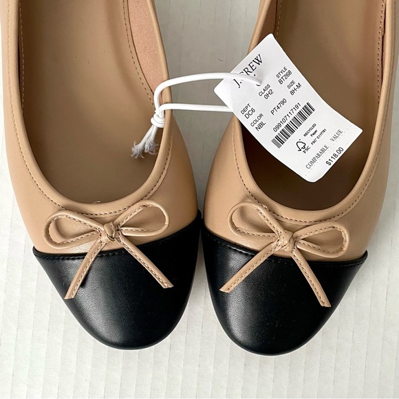 *NWT* J. Crew Ballet Flats with Cap Toe & Bow Slip-On / Flats - Picture 10 of 14